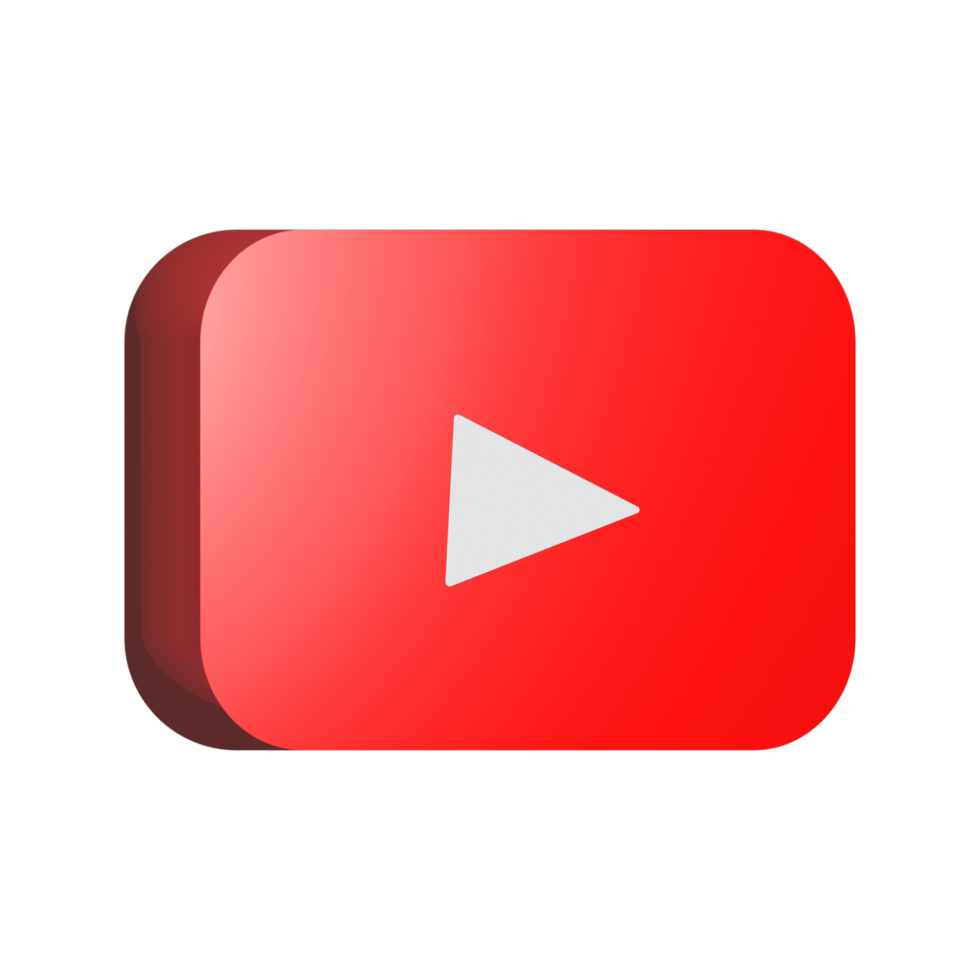 Youtube transparent logo. 3d youtube logo png