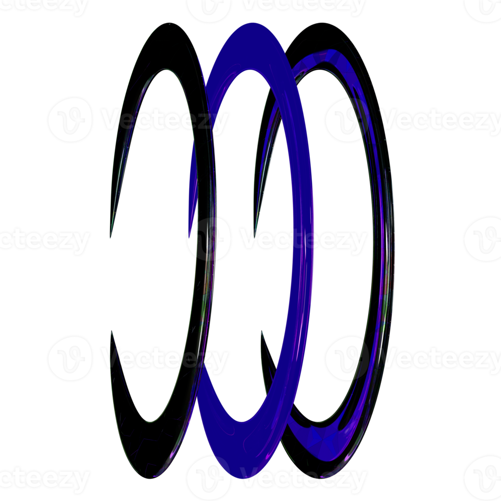 3d y2k chrome ring element png