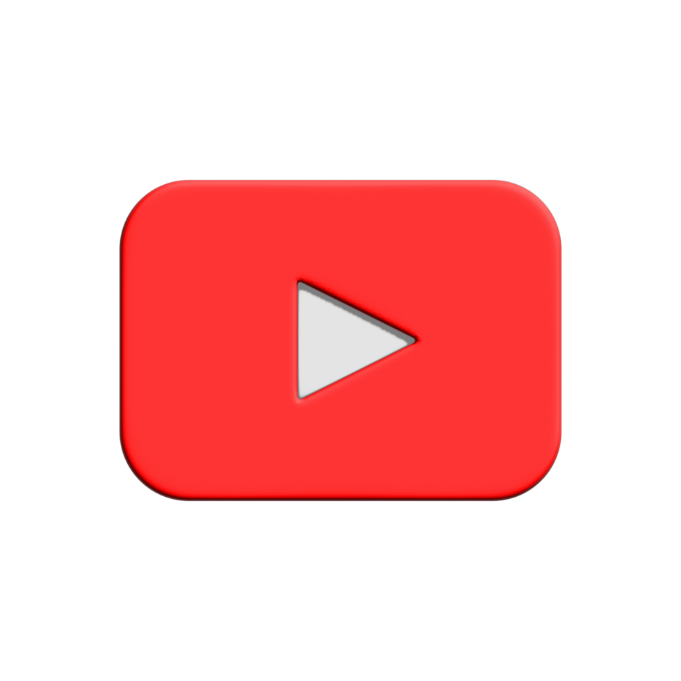 Youtube transparent logo. 3d youtube logo png