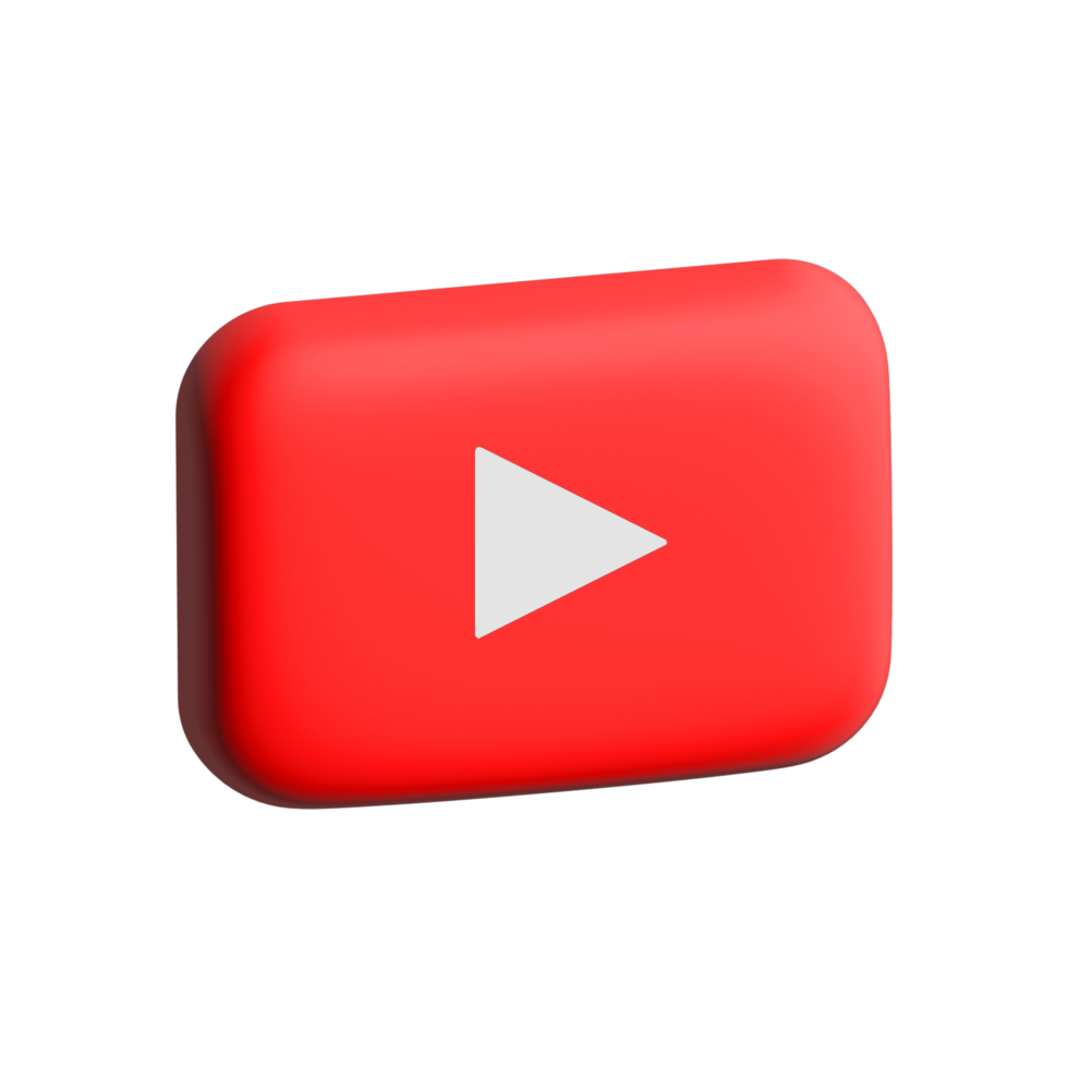 Youtube transparent logo. 3d youtube logo png
