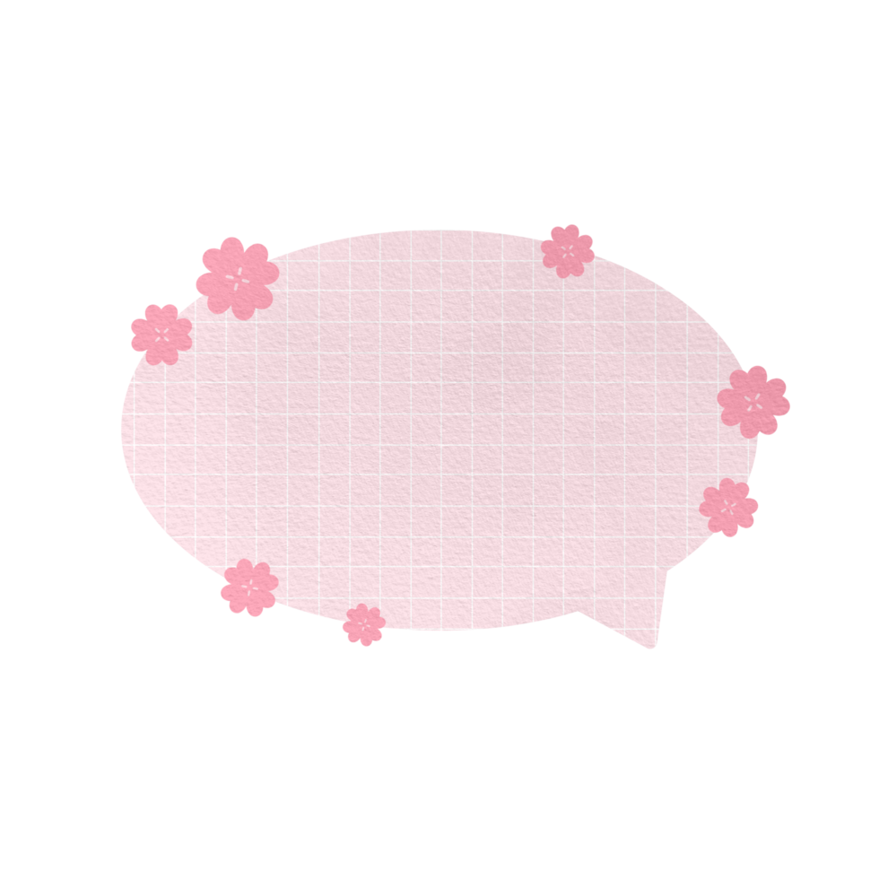 Cute Pink Sakura Speech Bubble Paper Textured Text Bubble Dialogue Bubble Blank Bubble Message Box Bubble Speak Bubble Concept Bubble Chat Bubble Blank Note Memo png