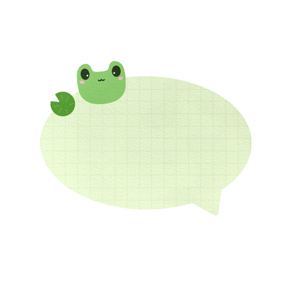 Cute Green Frog Speech Bubble Paper Textured Text Bubble Dialogue Bubble Blank Bubble Message Box Bubble Speak Bubble Concept Bubble Chat Bubble Blank Note Memo png