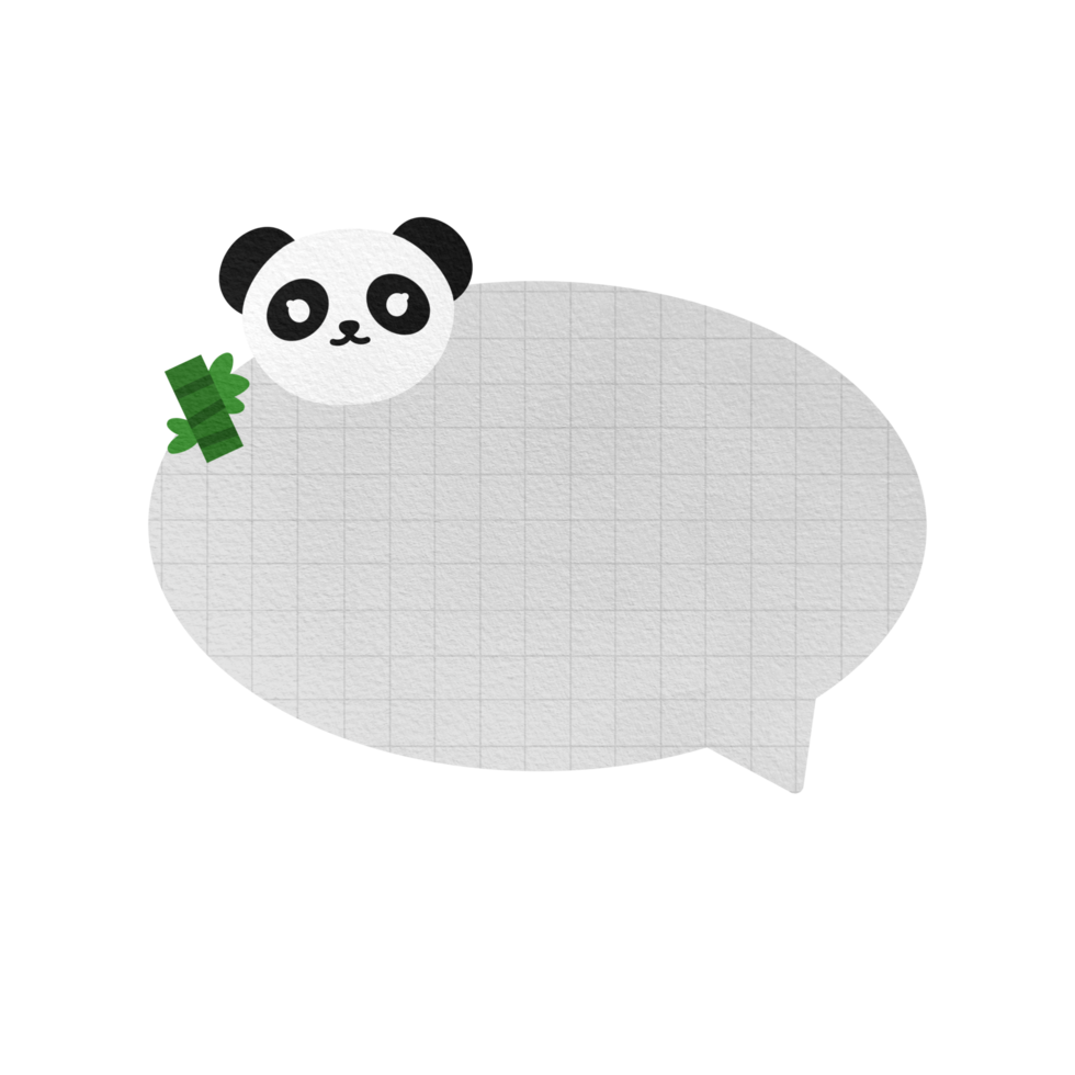 Cute Panda Speech Bubble Paper Textured Text Bubble Dialogue Bubble Blank Bubble Message Box Bubble Speak Bubble Concept Bubble Chat Bubble Blank Note Memo png