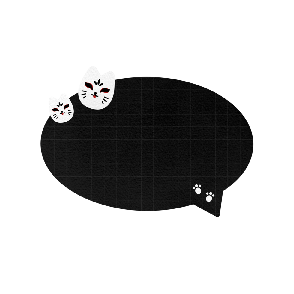 Cute Black And Kitsune Fox Speech Bubble Paper Textured Text Bubble Dialogue Bubble Blank Bubble Message Box Bubble Speak Bubble Concept Bubble Chat Bubble Blank Note Memo png