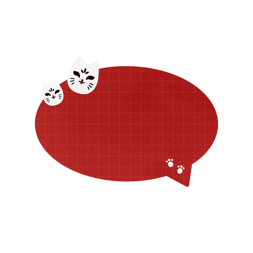 Cute Red And Kitsune Fox Speech Bubble Paper Textured Text Bubble Dialogue Bubble Blank Bubble Message Box Bubble Speak Bubble Concept Bubble Chat Bubble Blank Note Memo png