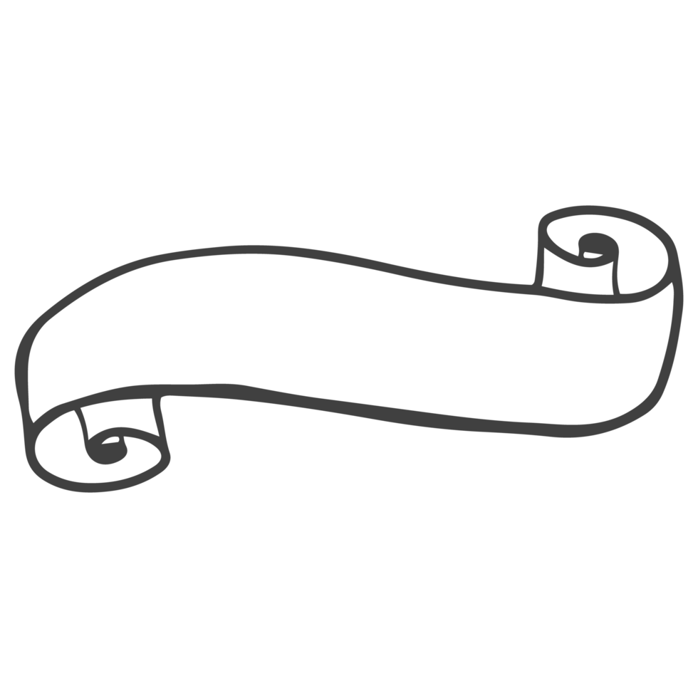 Black ribbon, outline ribbon png
