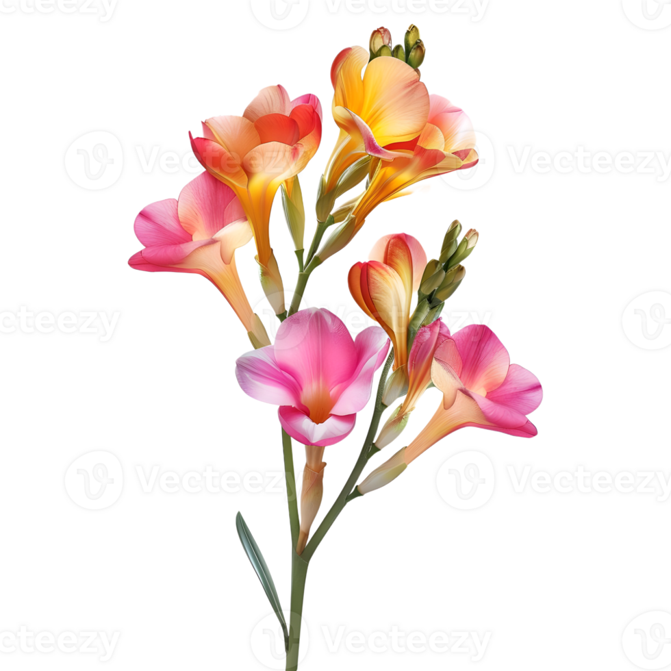 Freesia Flower on Transparent Background png