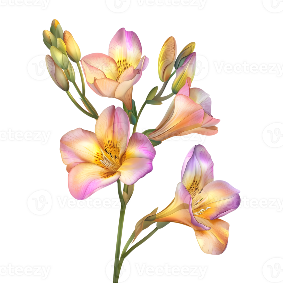 Freesia Flower on Transparent Background png