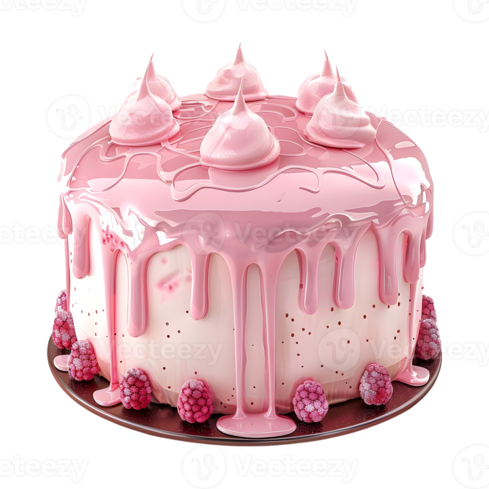 Celebration Colorful Cake on Transparent Background png