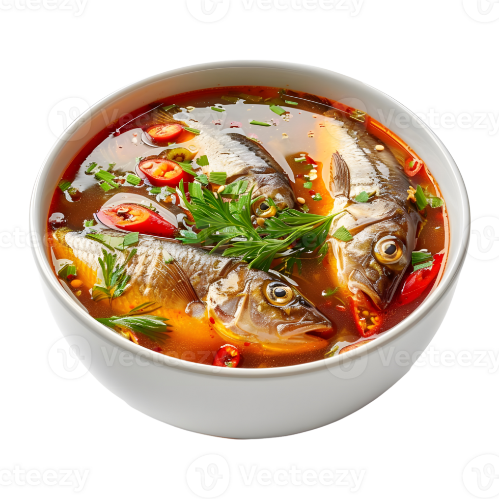 Spicy lemon grass soup Mackerel ,Tom Yam on Transparent Background png