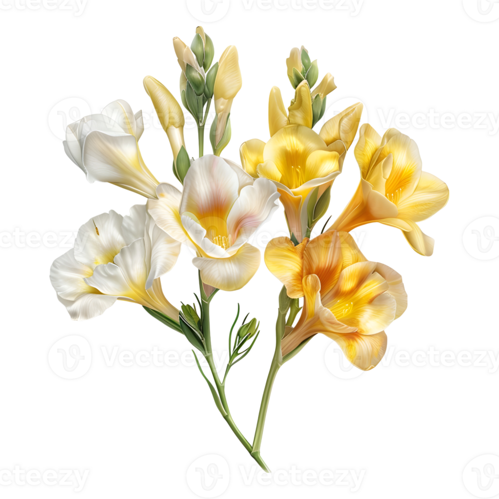 Freesia Flower on Transparent Background png