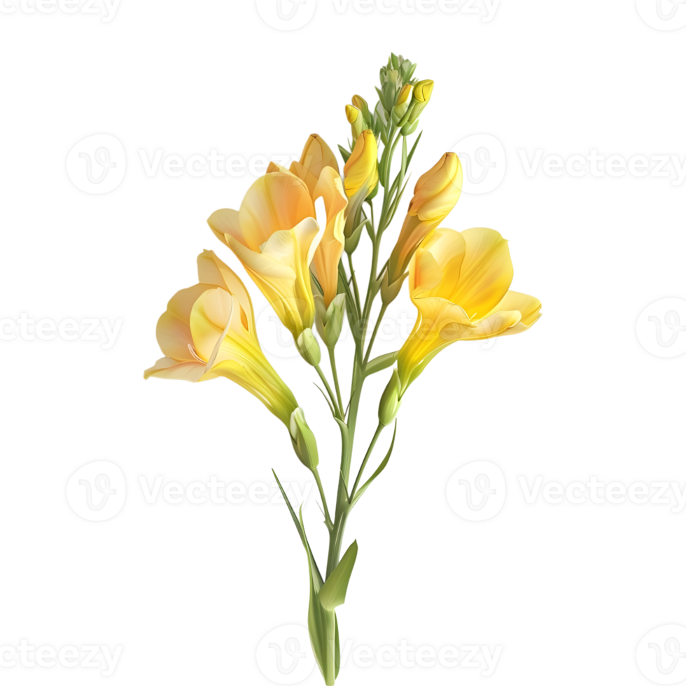 Freesia Flower on Transparent Background png