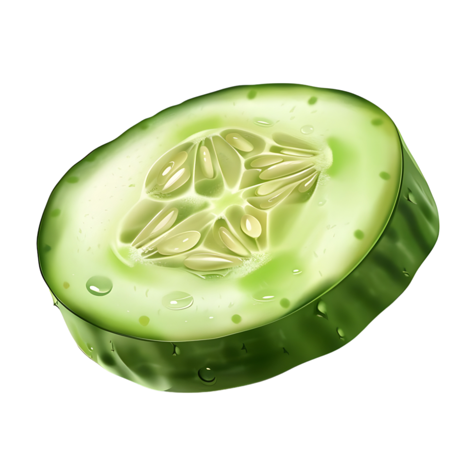 Cucumber Slice on Transparent Background png