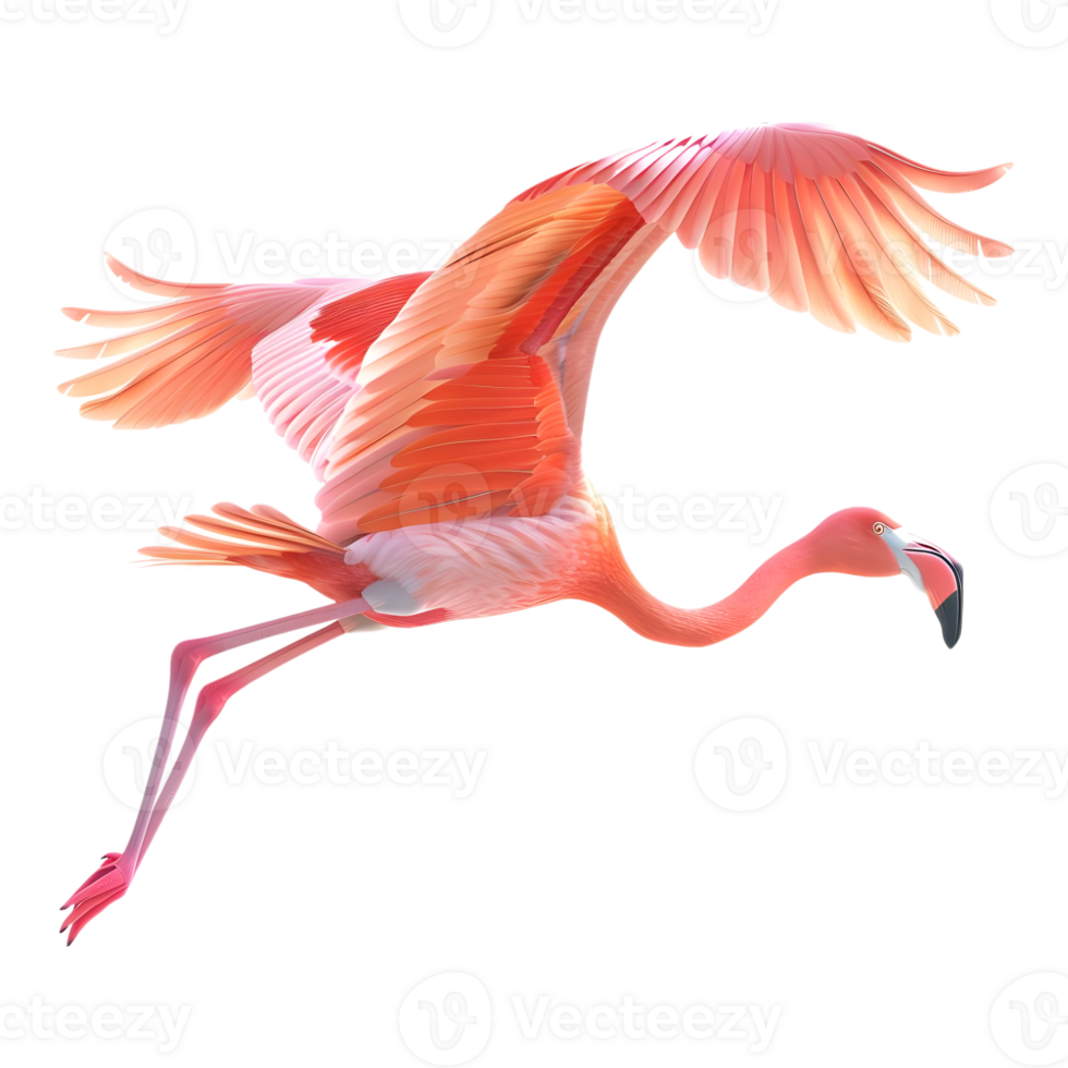 Flamingo Flying in Air on Transparent Background png