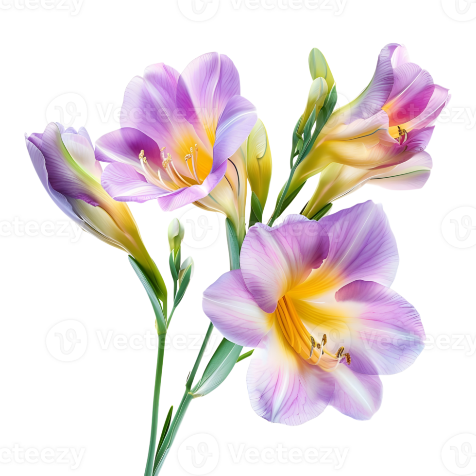 Freesia Flower on Transparent Background png