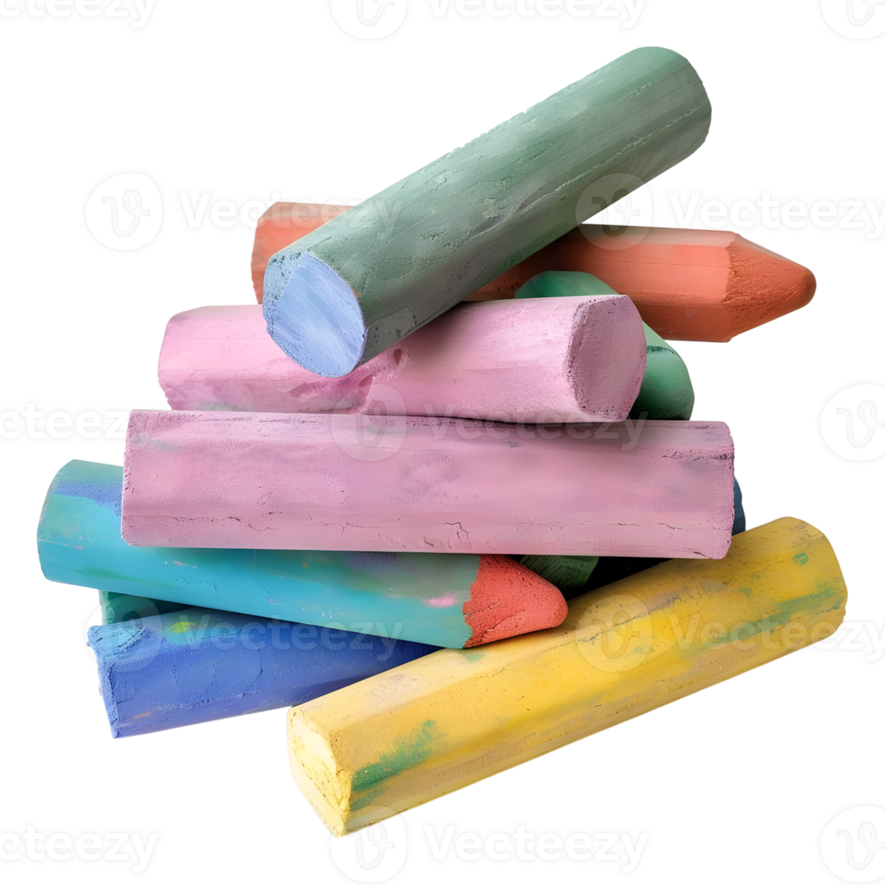 färgrik tjock kritor på transparent bakgrund png