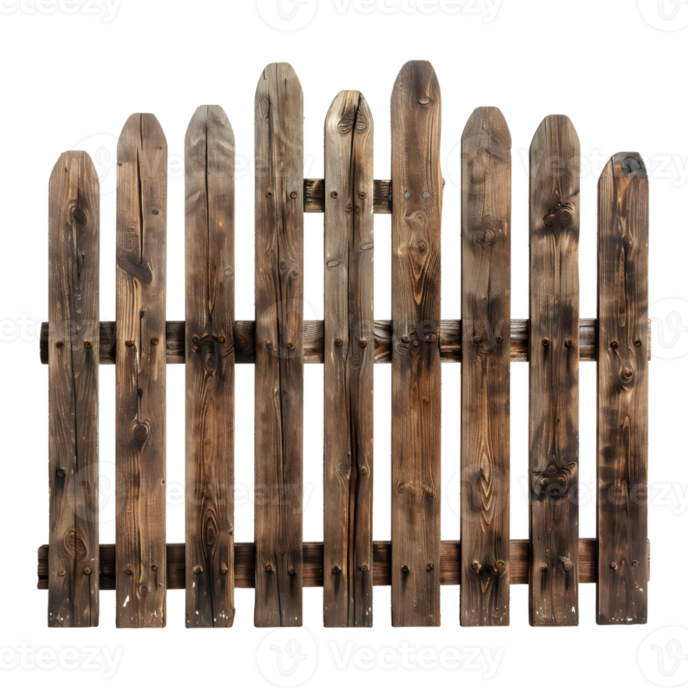 Wooden Fence Outside of Home on Transparent Background png