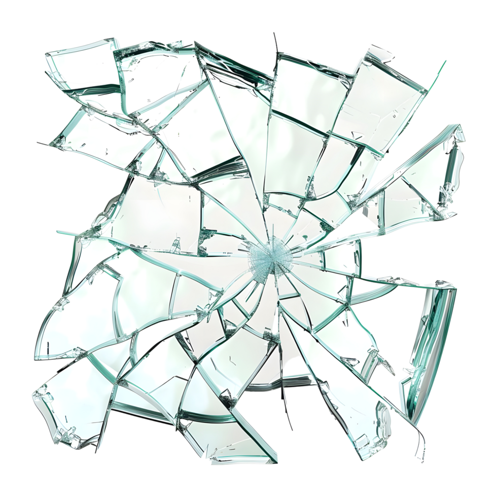 fissuré miroir pièces sur transparent Contexte png