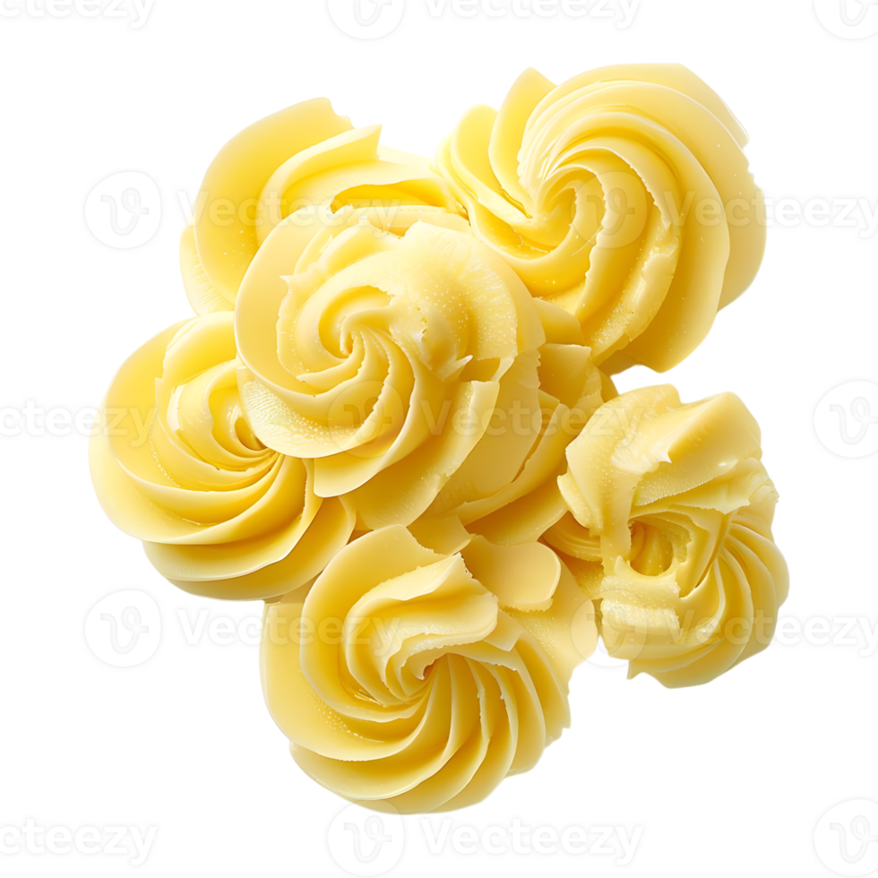 Yellow Butter Curls on Transparent Background png