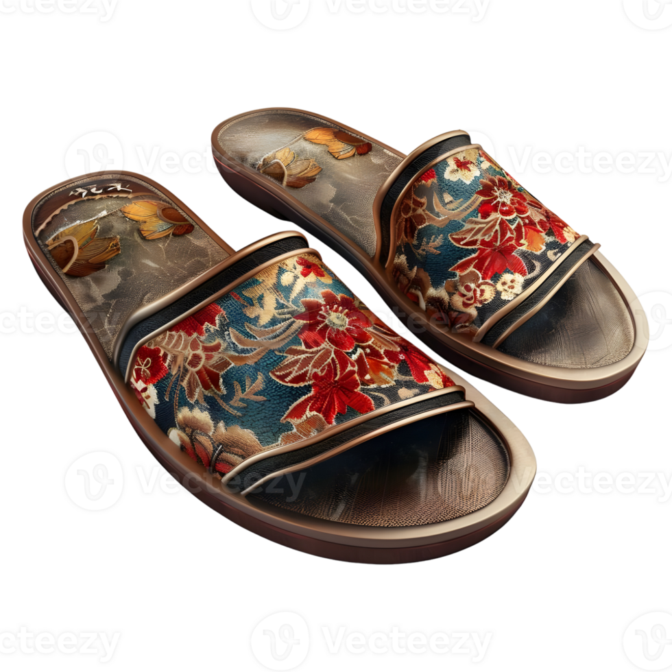 Chinese Traditional Slippers on Transparent Background png