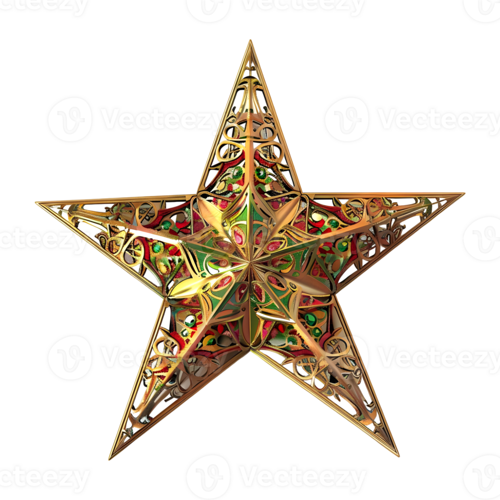 Colorful Star on Transparent Background png