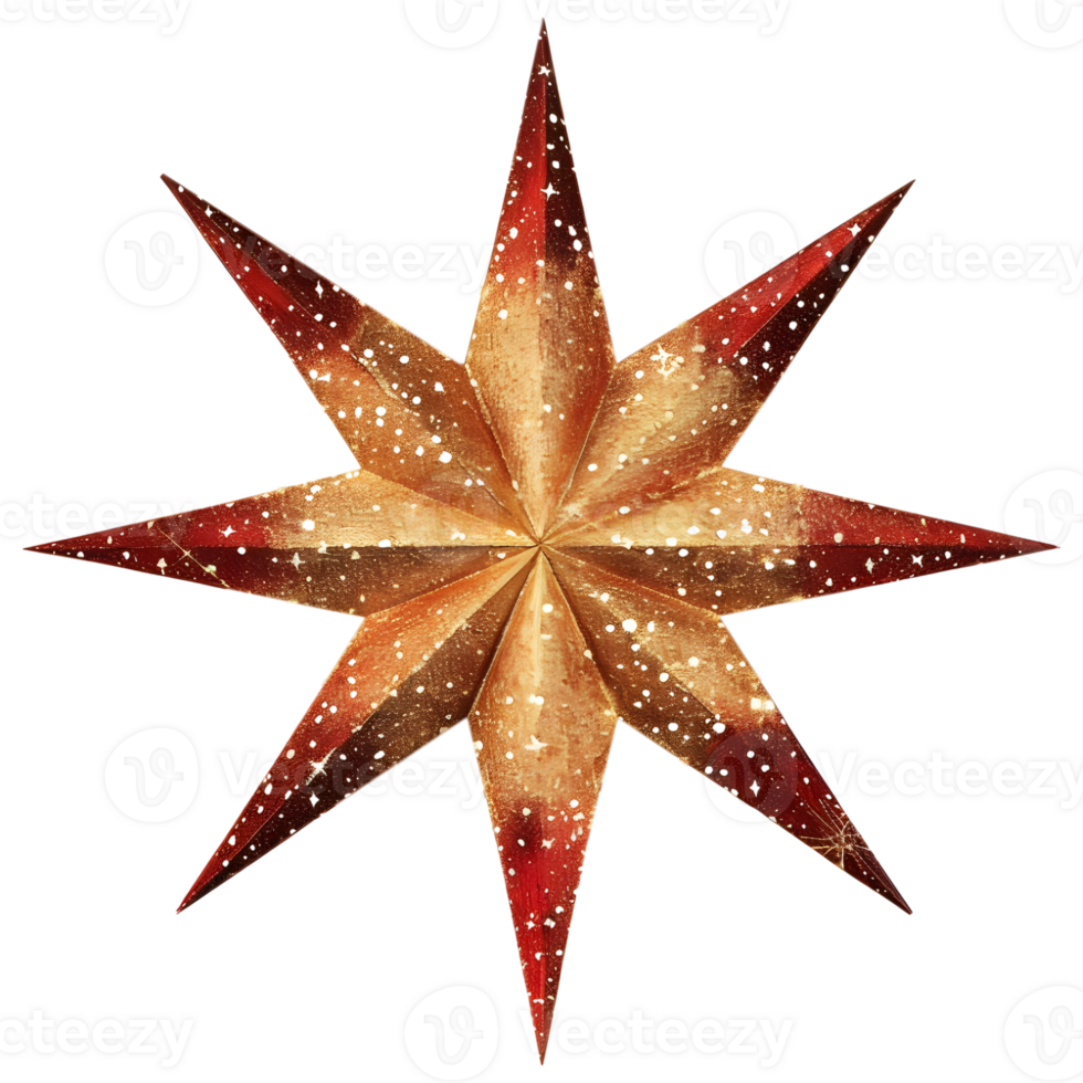 Colorful Star on Transparent Background png