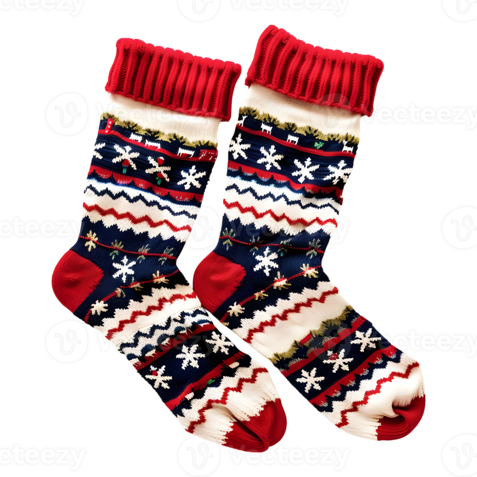 Winter Socks on Transparent Background png