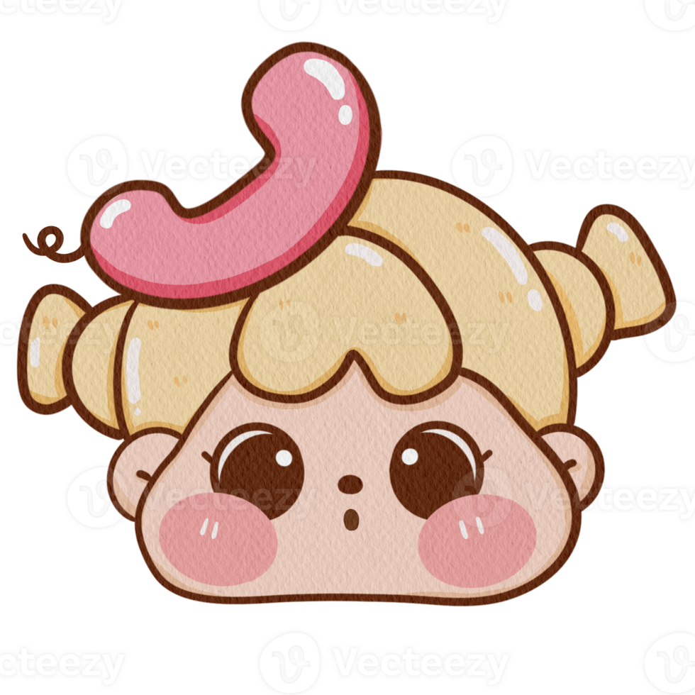Watercolor illustration of a cute girl and telephone png
