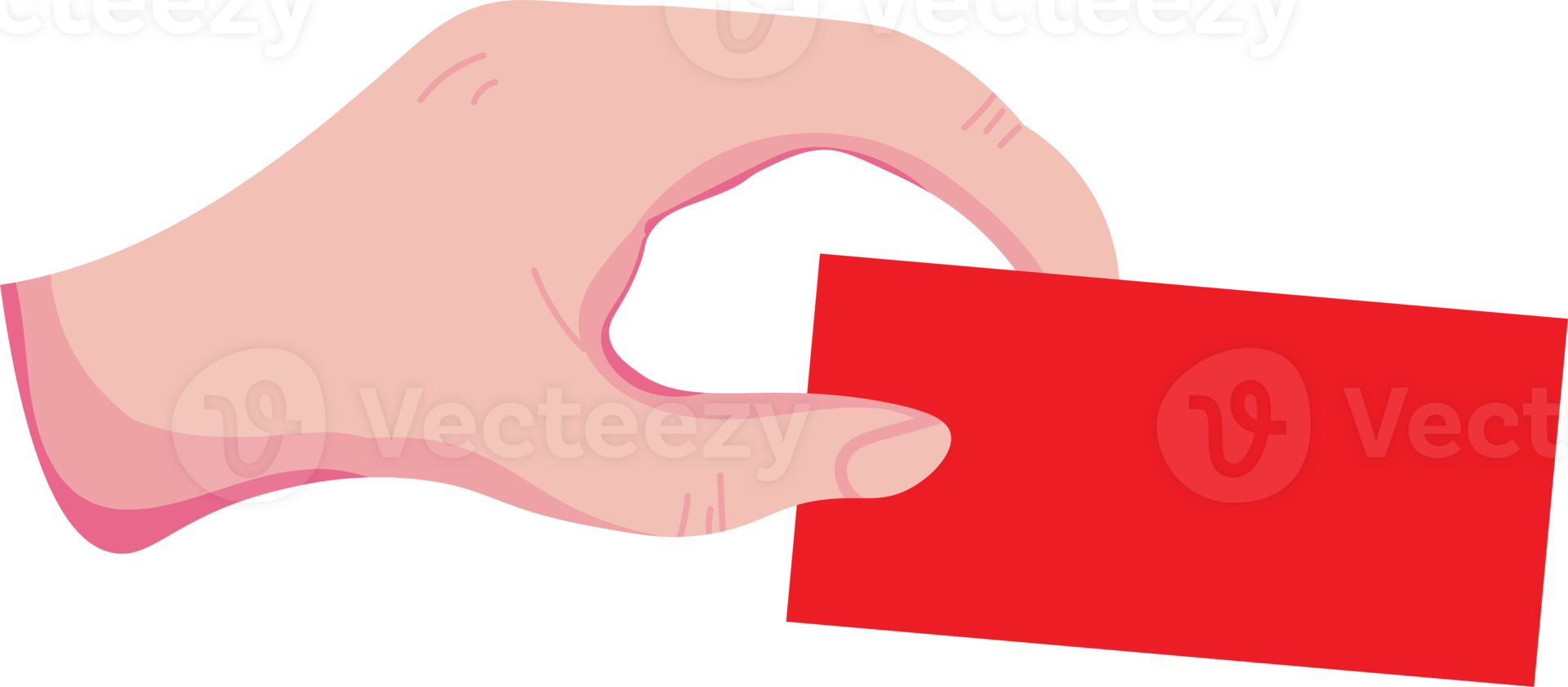 hand holding a red card png