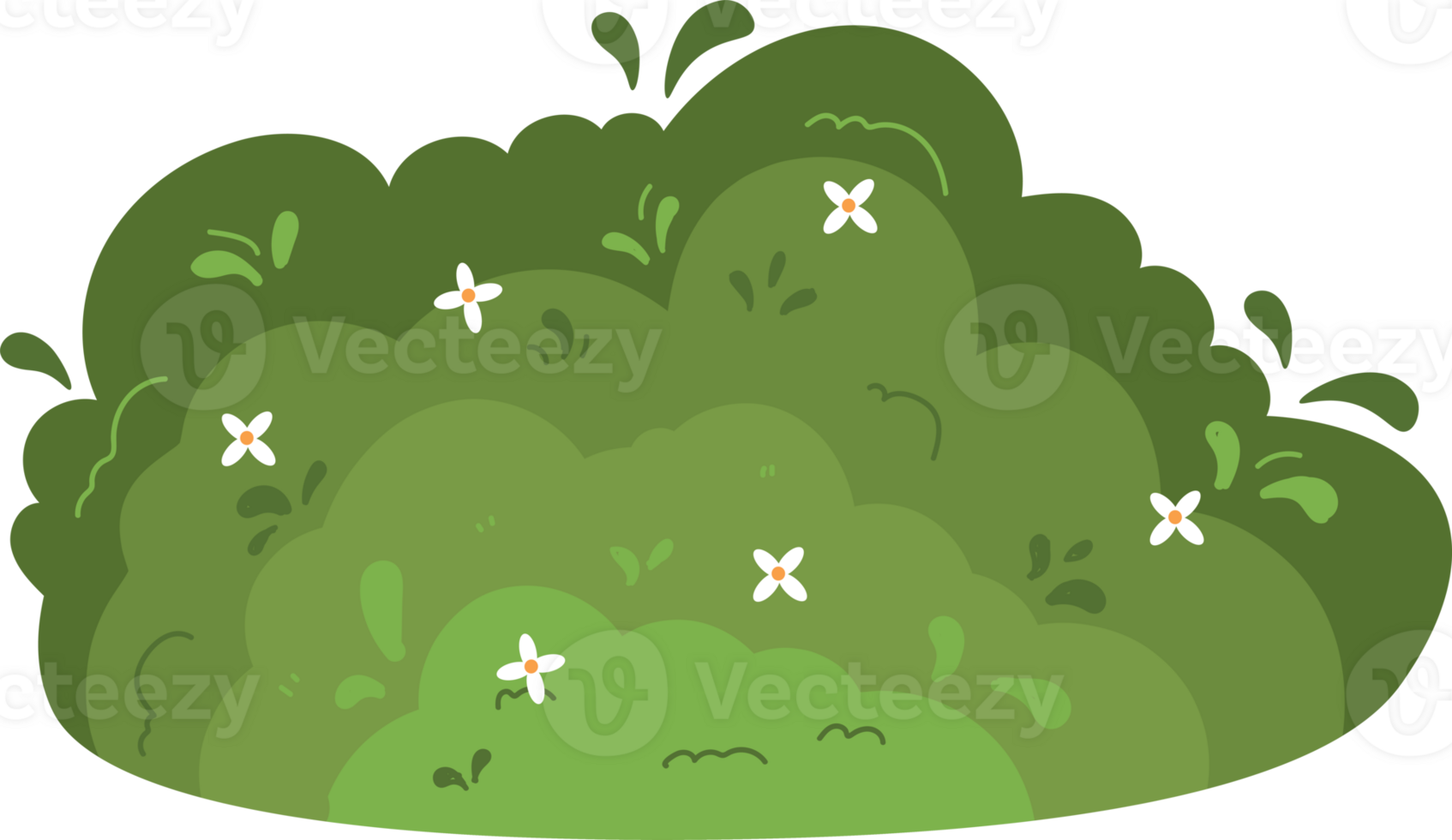Green grass with flowers png