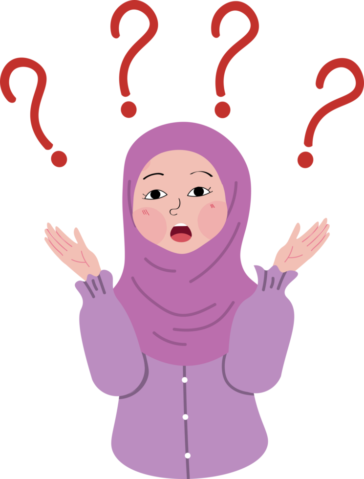 Questioning people woman png