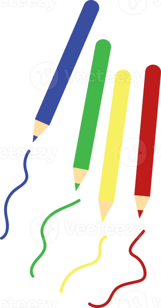 Crayon with colourful splatters png