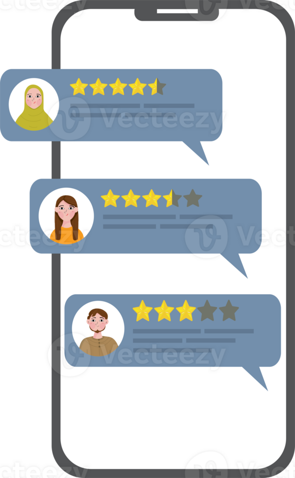 Customer feedback review experience rating concept png