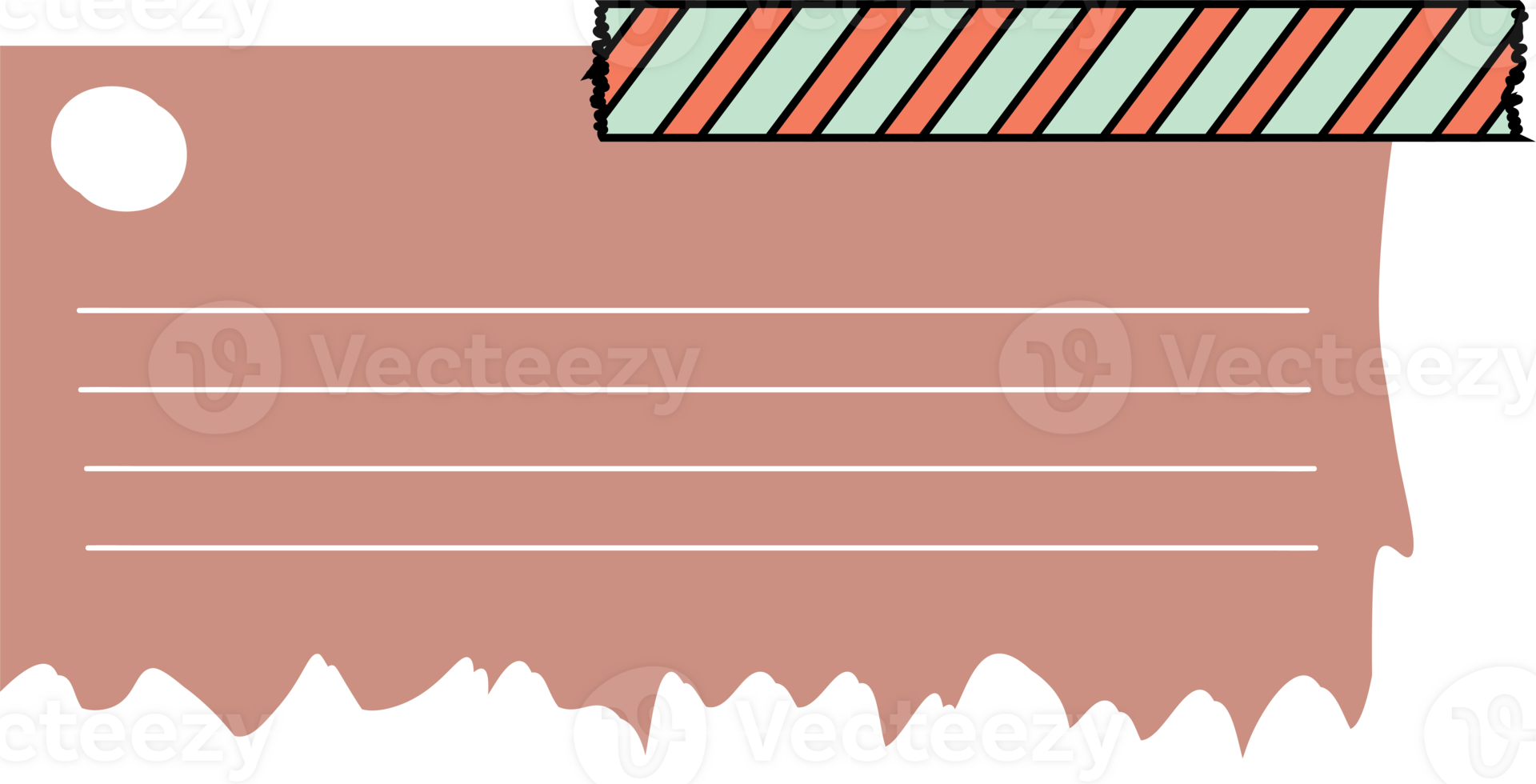Taped office memo paper png