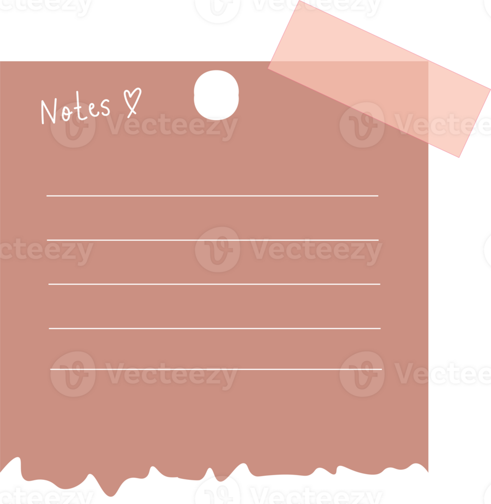sticky notes with flat and pastel color png