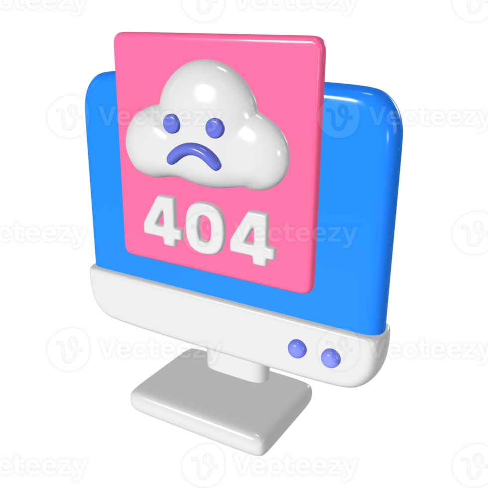 404 Not Found 3D Illustration Icon png