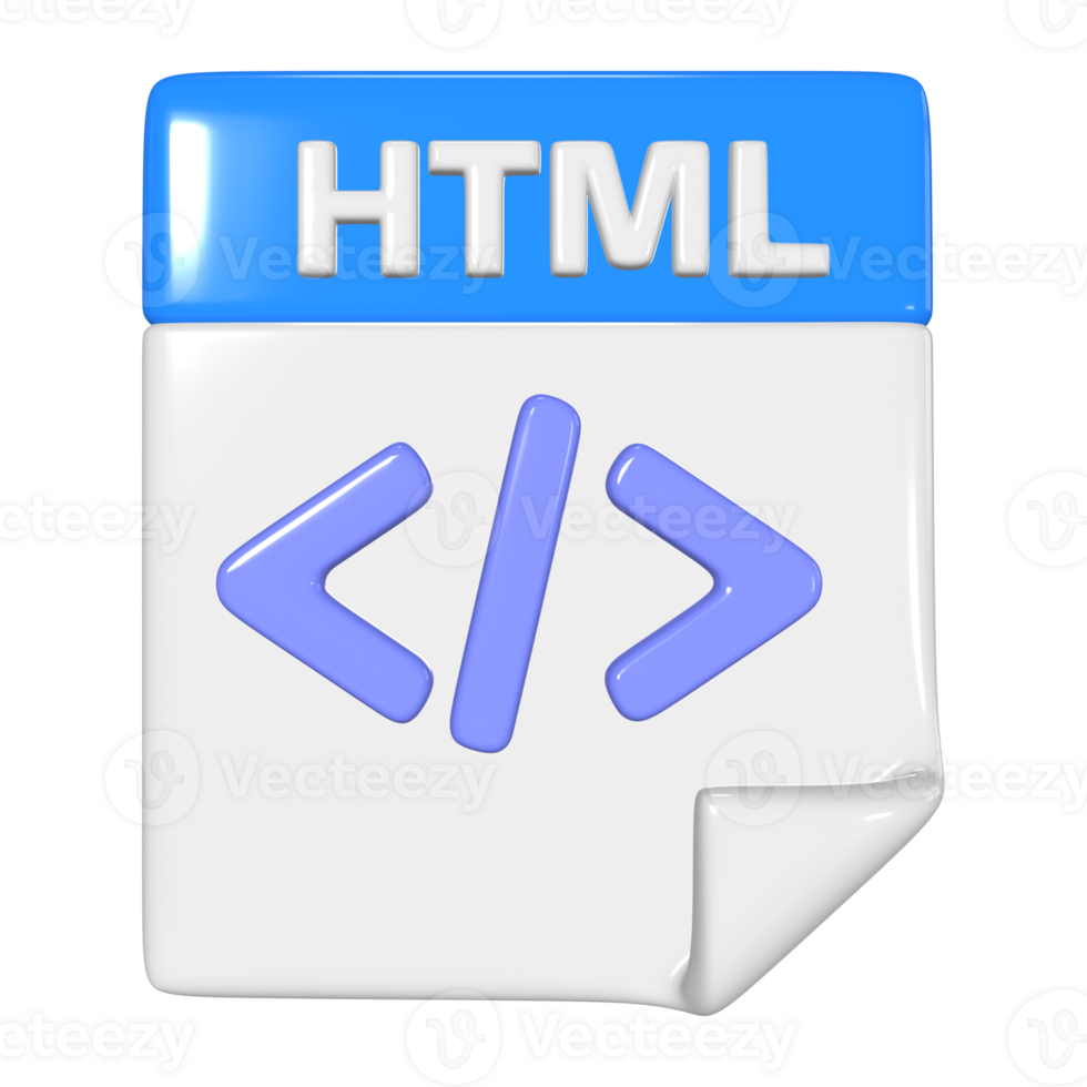 HTML File 3D Illustration Icon png