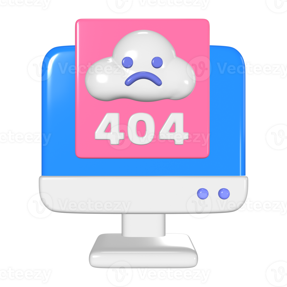 404 Not Found 3D Illustration Icon png