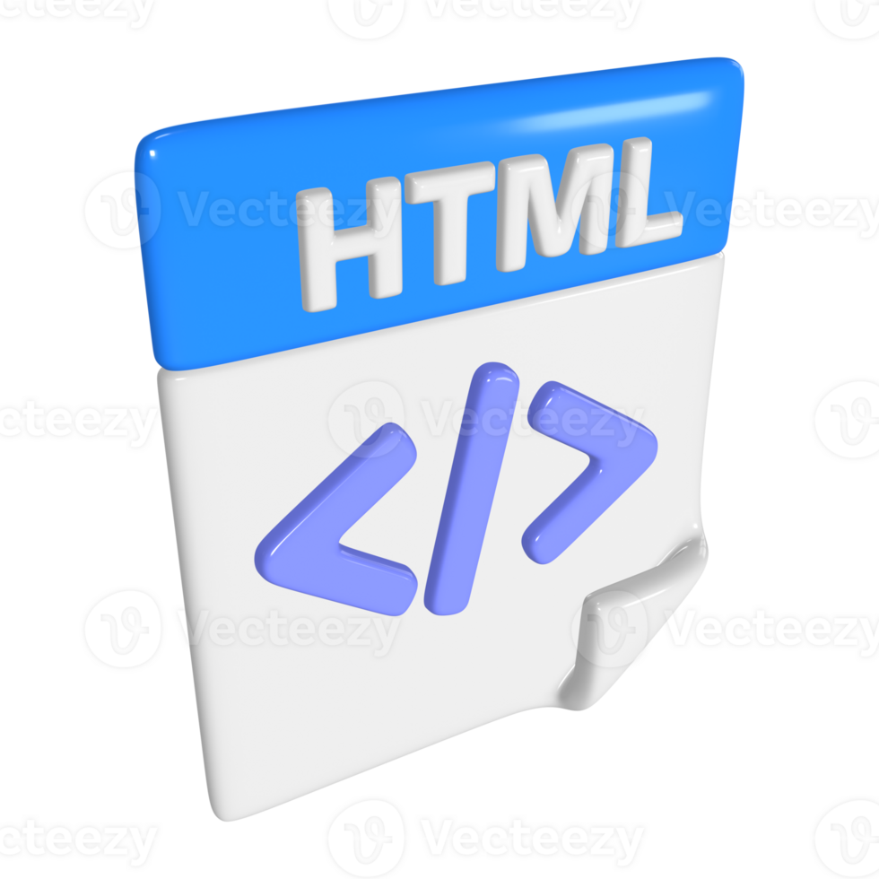HTML File 3D Illustration Icon png