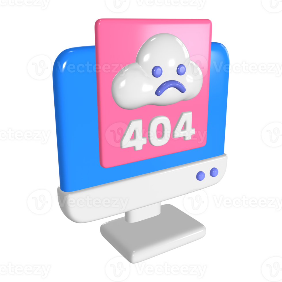 404 Not Found 3D Illustration Icon png