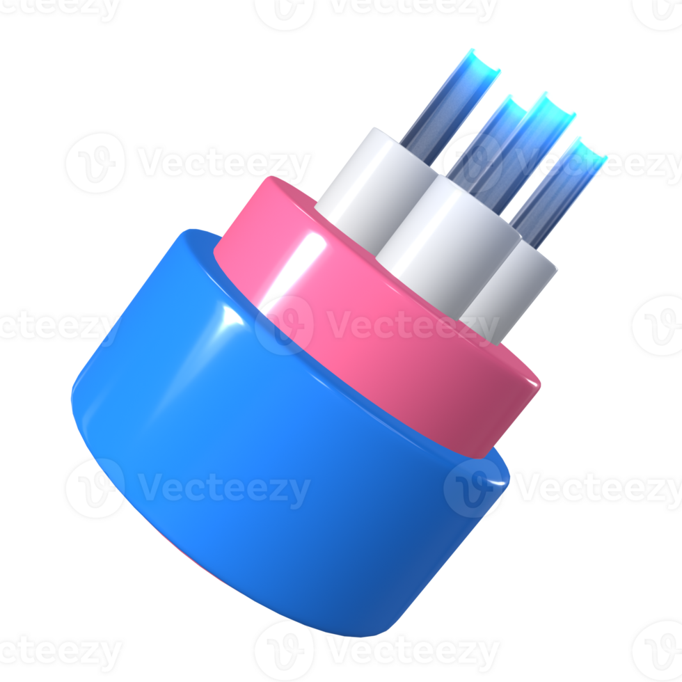 Optical fiber 3D Illustration Icon png