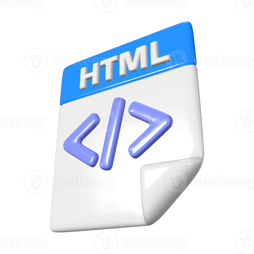 HTML File 3D Illustration Icon png