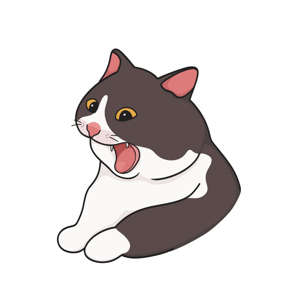 Melvin Scream Cat Meme Sticker Illustration png