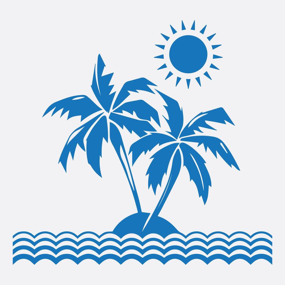 palm tree and sun design image vector