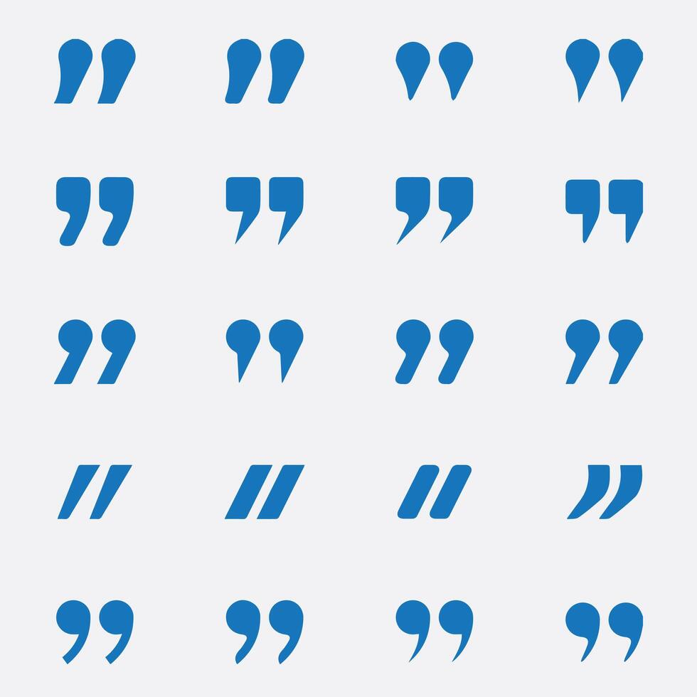 quote and quotation mark icons image vector
