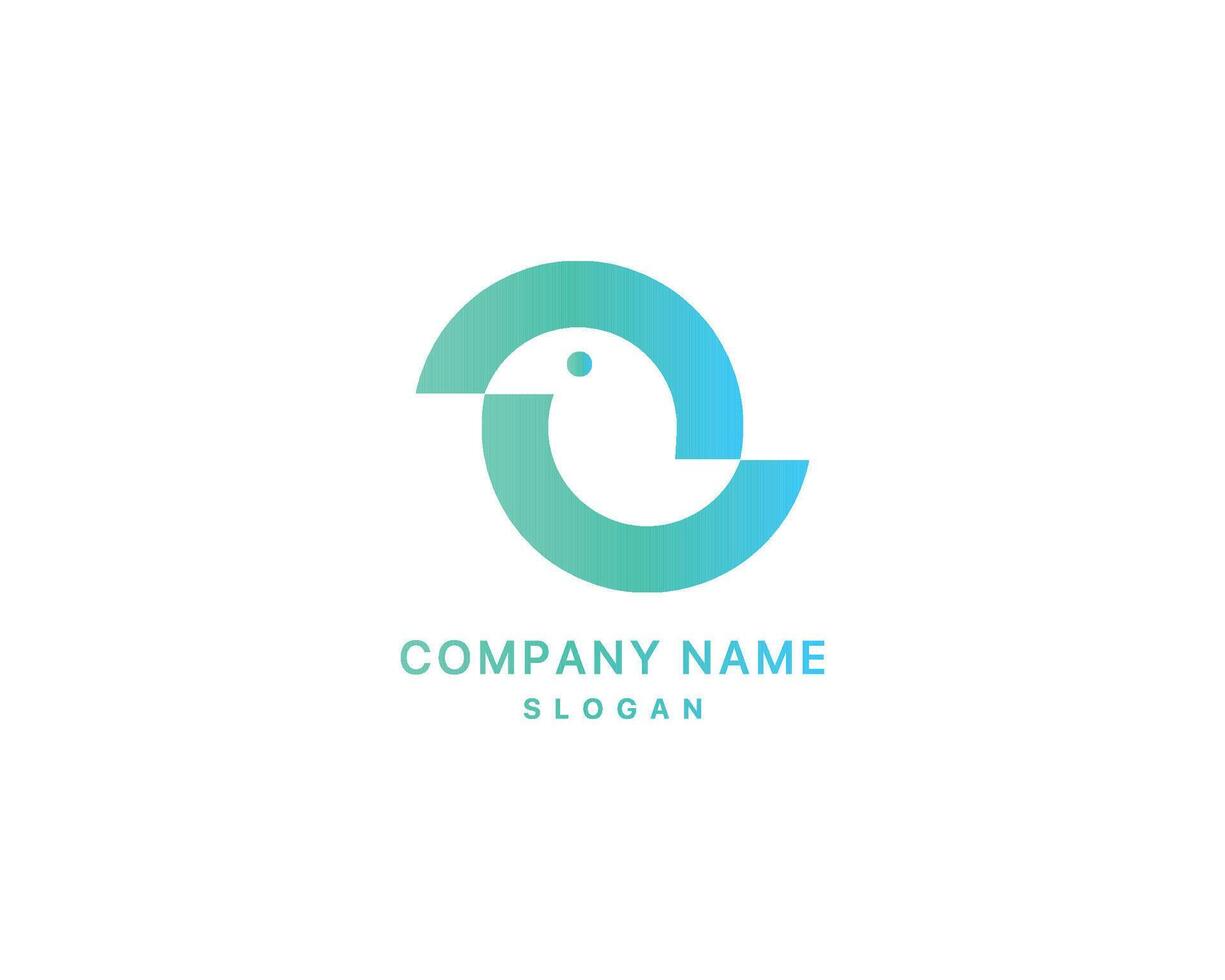 Illustration of a bird-shaped messenger logo design vector