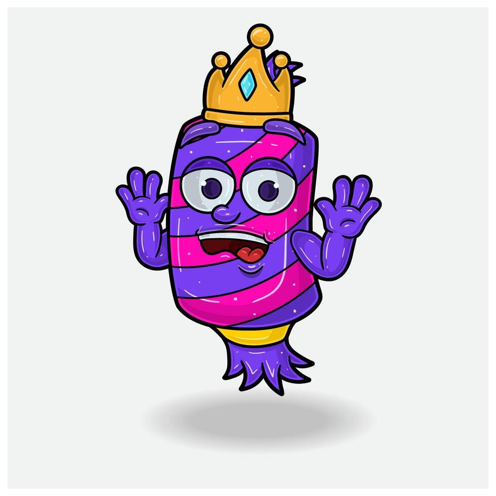 Candy Mascot Character Cartoon With Shocked expression. For brand, label, packaging and product. vector