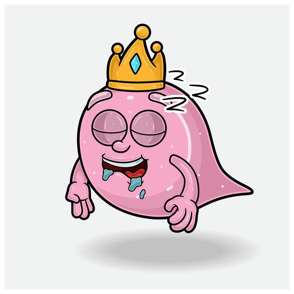 Bubble Gum Mascot Character Cartoon With Sleep expression. For brand, label, packaging and product. vector