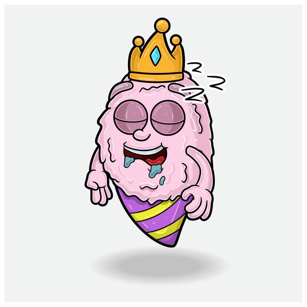 Cotton Candy Mascot Character Cartoon With Sleep expression. For brand, label, packaging and product. vector