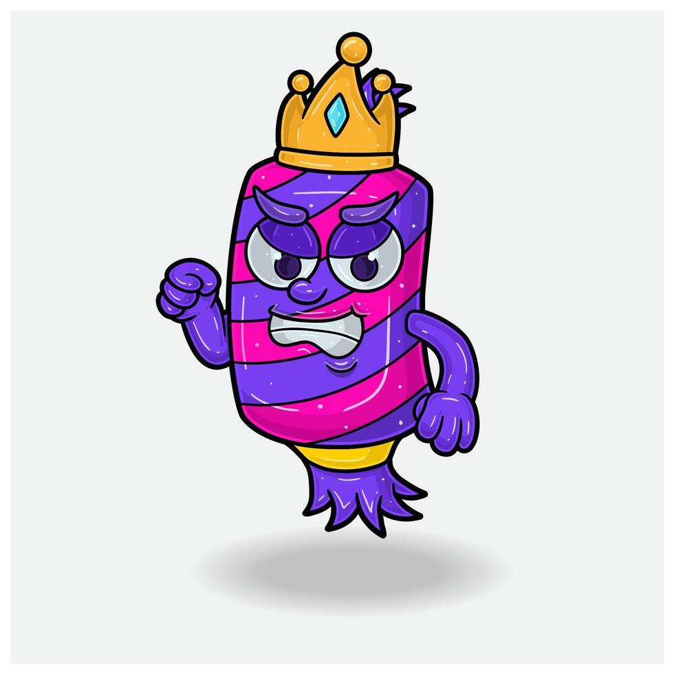 Candy Mascot Character Cartoon With Angry expression. For brand, label, packaging and product. vector
